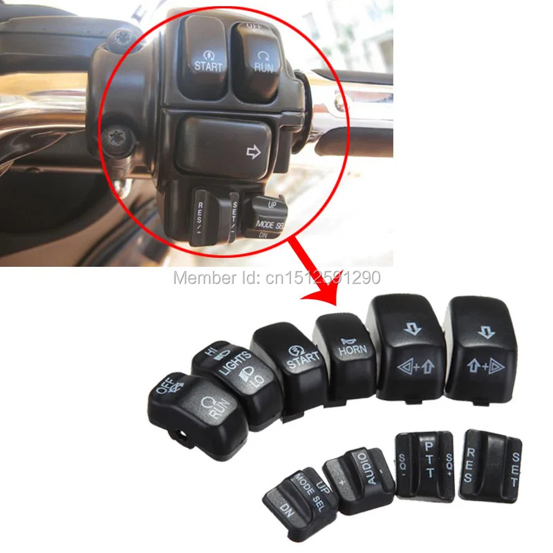 Motorcycle Hand Control Switch Housing Buttons Caps For Harley Touring Electra Glide SOFTAIL DYNA FLHT FLHX FLHTC FLTRX 96-13