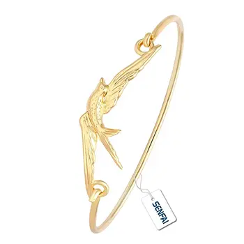 

New Fashion Swallow Easy Hook Clasp Wire Bangle Popular Beautiful Bracelet Bird Lover Cuff Bracelet For Women Design