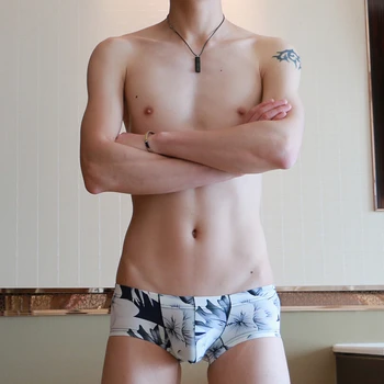

WJ Summer Ultra thin Boxers Men Underwear Nylon Boxer Shorts Low Waist Comfortable breathable U Convex Pouch men Underpants