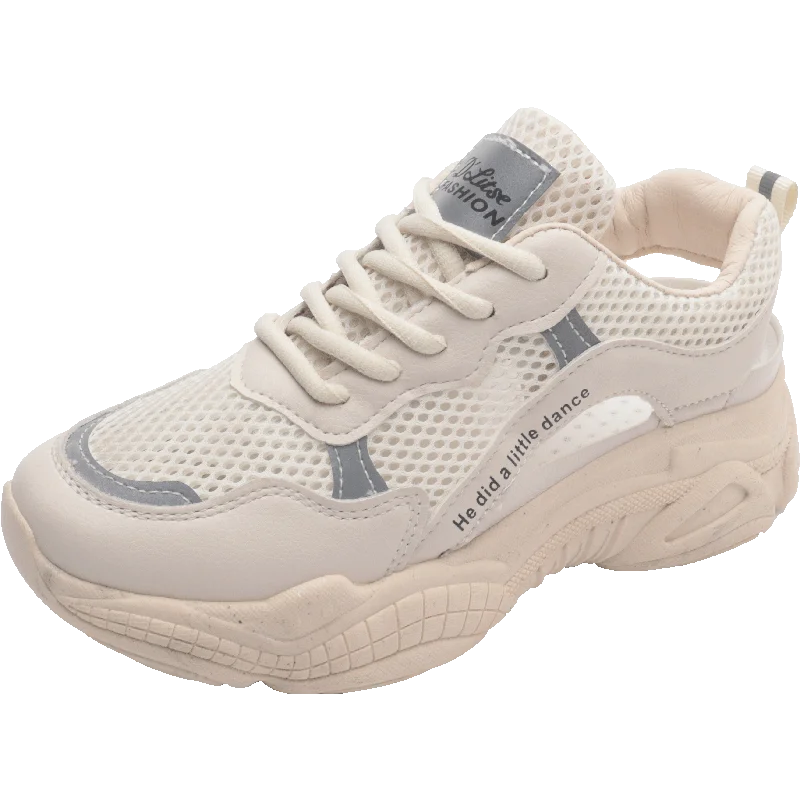 

Women's Chunky Sneakers 2019 New Fashion Women Platform Net Shoes Lace Up white Vulcanize Shoes Womens Female Trainers Dad Shoes