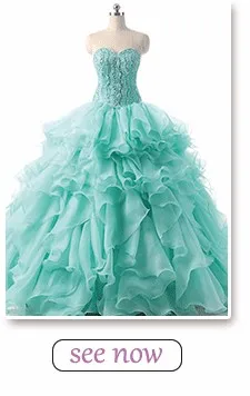 Wowbridal Роскошный Зеленая мята Quinceanera Платье Стеклянные Кристаллы Бальное платье Из Органзы Слои Сладкий 16 Платье Vestido Де 15