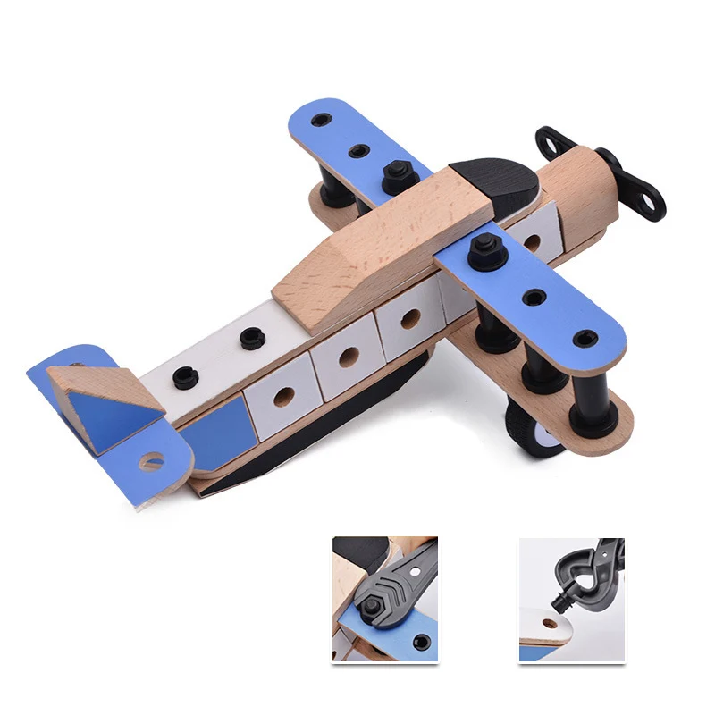 

Assemble Fighter Model Toys Building Wooden Environment-friendly Tool Sets Combat Aircraft Diecast DIY Toy Birthday Gift for Kid