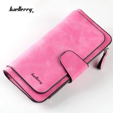 2017 New Fashion Women Wallets Drawstring Nubuck Leather Zipper Wallet Women's Long Design Purse nubuck leather hasp Clutch