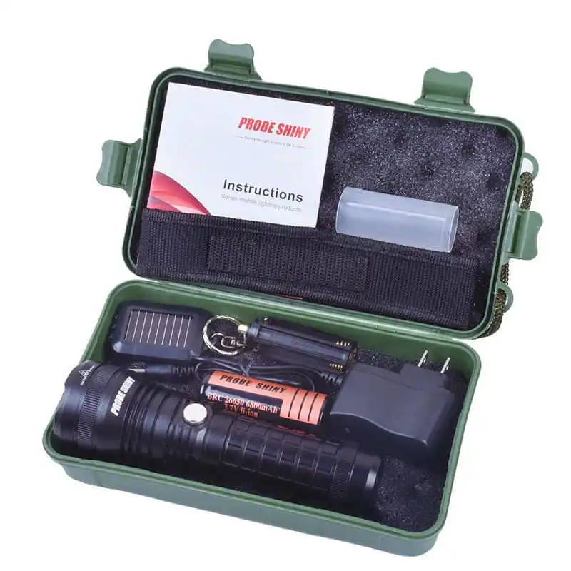 

Bright X800 T6 LED Flashlight rechargeable Torch Lamp G700 Light Kit lanterna led t6 laser pointer,use 26650 battery #3S25