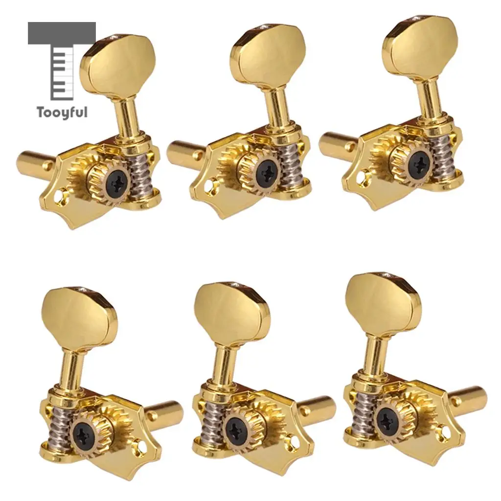 Tooyful 3x Left + 3x Right Gold Acoustic/Classical Guitar Replacement Tuning Pegs Tuning Keys