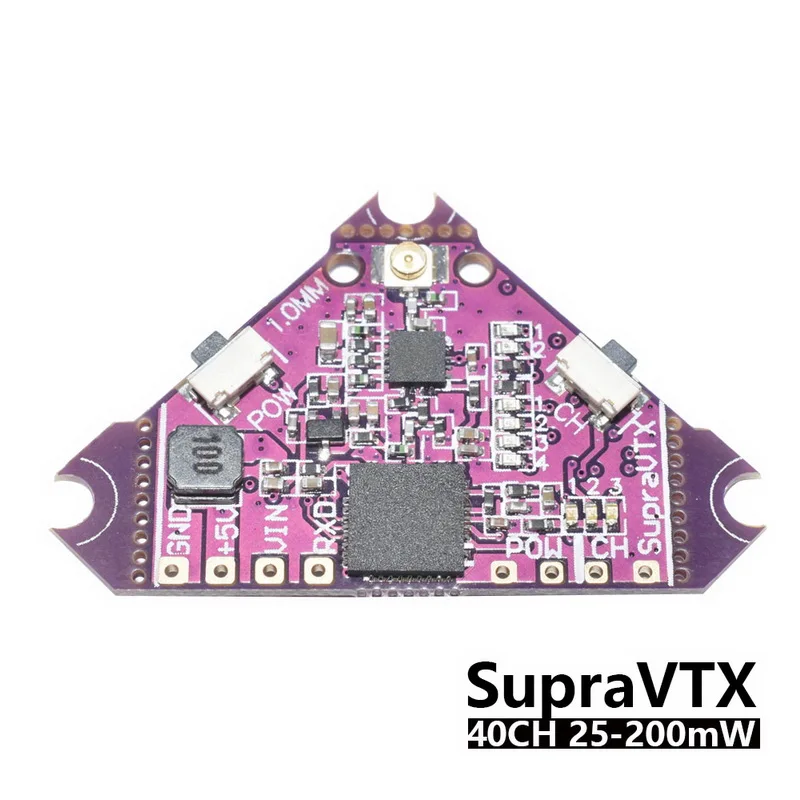 

25/100/200mW Adjustable OSD 40CH 5.8g VTX Transmitter F4+AIO Integrate Board Transmission Module 25mm*25mm Supra-VTX For RC fpv