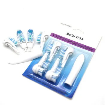 

4pcs/pack Battery Dentistry Whitening Toothbrush Head Soft Bristles Replacement for Oral B Dual Clean Complete Brush Heads