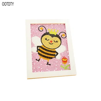 

Bee DIY 5D Full Drill Round Diamond Painting Picture Cross Stitch Kit Embroidery Handmade Home Decor With Frame For Kids