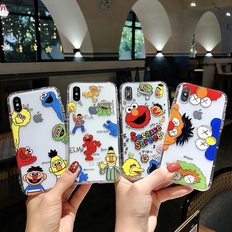 

Cartoon Sesame Street Cookie Elmo Soft Silicone Case For iphone 6 6s 7 8 Plus X XR XS XS MAX Transparent Phone cases cover Coque
