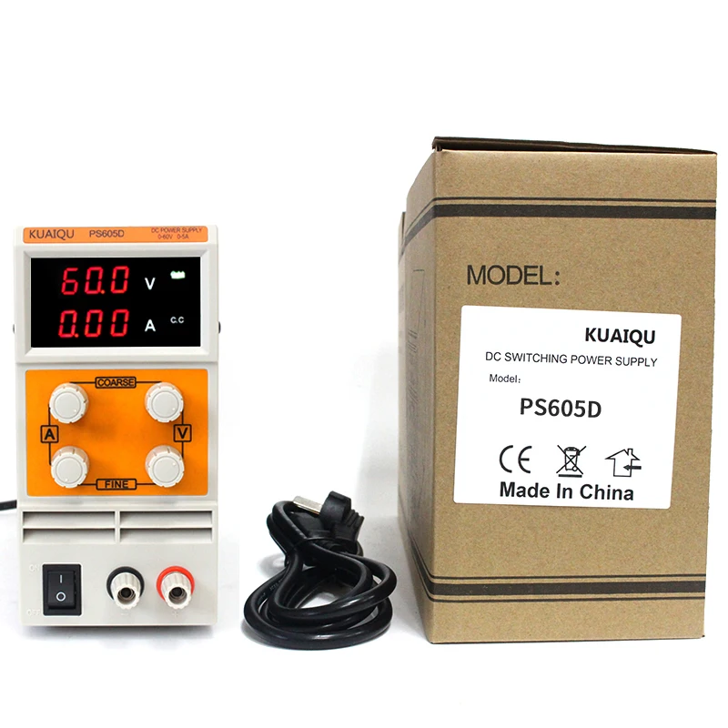 

KUAIQU 60V 5A dc power supply Variable Adjustable laboratory Power Supply Transformers Resouce Three display PS605D Transformer