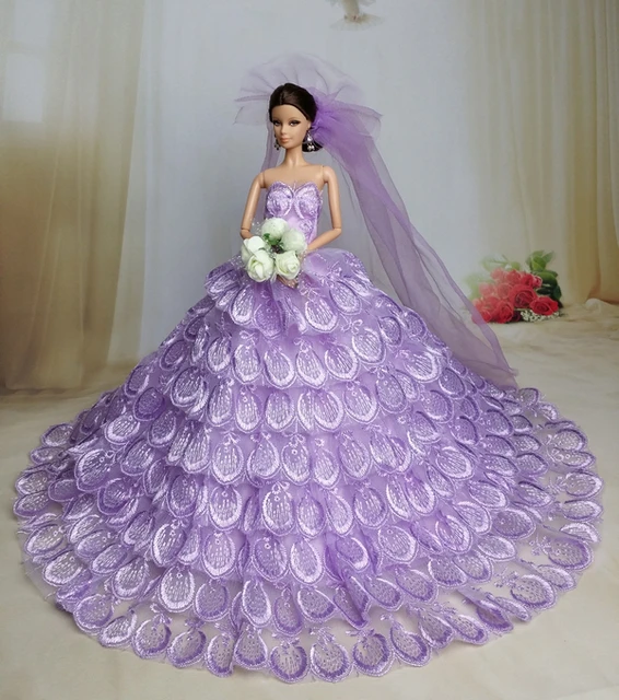 original princess for barbie doll clothes set wedding dress six