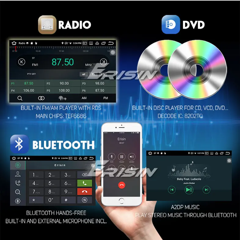 Excellent 7" Android 8.0 Oreo OS Car DVD GPS Radio for BMW E39 M5 1999-2003 & BMW E39 1995-2003 & BMW E38 1994-2001 & BMW X5 E53 2000-2007 14