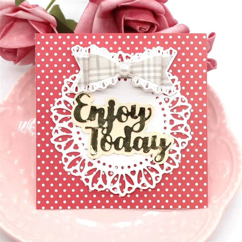 

KSCRAFT Flower doily Metal Cutting Mold for DIY Scrapbook Template Decorative Embossed Paper Card Making Process
