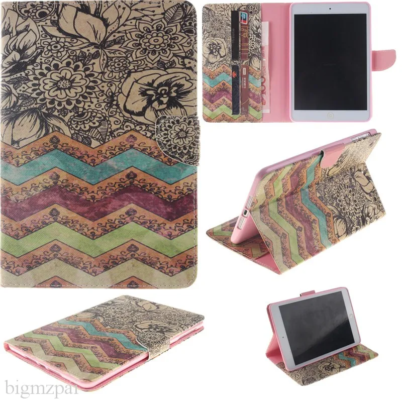 Lovely 2 Sides Painted Stand Wallet Flip Case For iPad Air 1 Case PU Leather Tablet Cover For Ipad 5 9.7 Inch With Card Holder (40)
