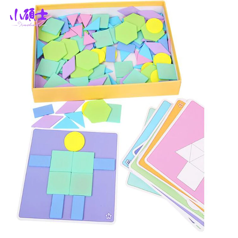 

190 Pcs Colorful Wooden Creative Imposition Tangram Puzzle Toy Tetris Game Preschool Magination Intellectual Educational Kid Toy