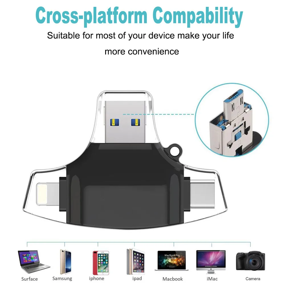 Type C USB C Micro SD Card Reader OTG MMC Flash Memory Card Reader For iPhone 3