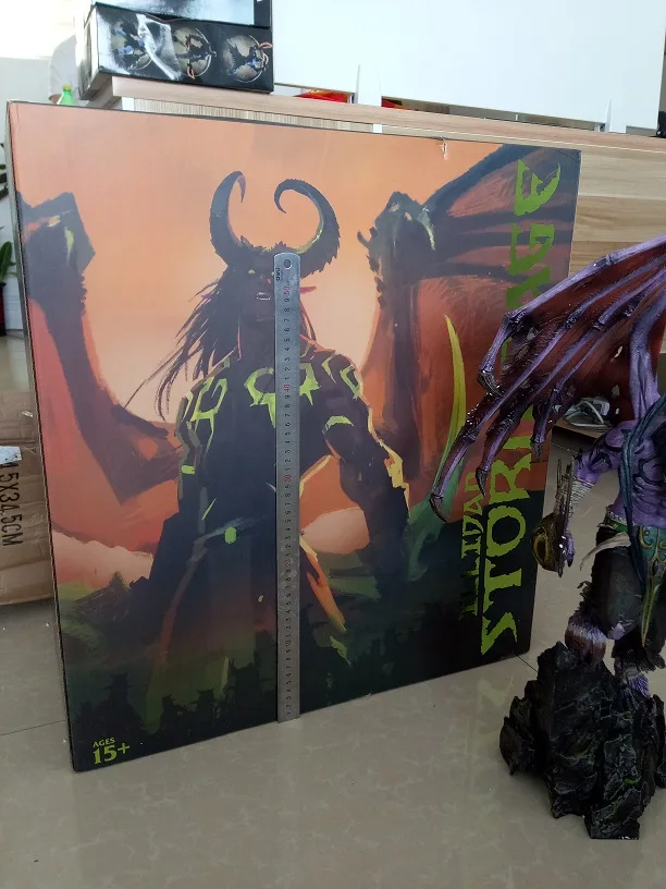 Nuovo WOW World Illidan Stormrage высокого класса Resina GK Statua In Azione Аниме Фигурка Da Collezione модель игрушки 56 см - Цвет: Including box