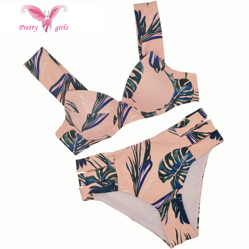 Купальник бикини с открытыми плечами и цветочным принтом 2018|swimwear floral|swimwear