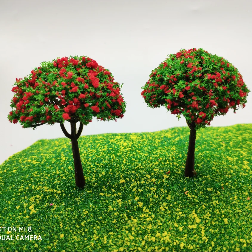 

8cm ABS Plastic Trees 20pcs Train Railroad Scenery Model Building Kits for architecture good quality toys Miniature landscape