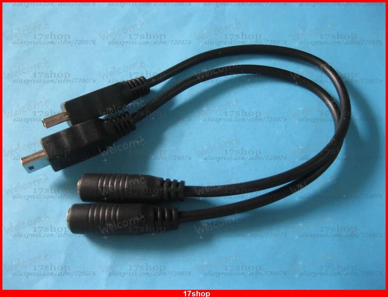 

2 pcs DC Power Jack Female 3.5x1.35mm to USB Mini 5Pin Male Cable 20cm 0.2m