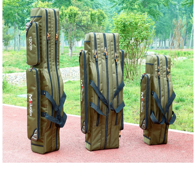 Bolsa de Pesca Vara de Pesca Lona Mais Grosso 3 Camadas 120cm Portátil Dobrável Bolsa Grande Capacidade Mochila Xa115g 2 - 22 ??_14