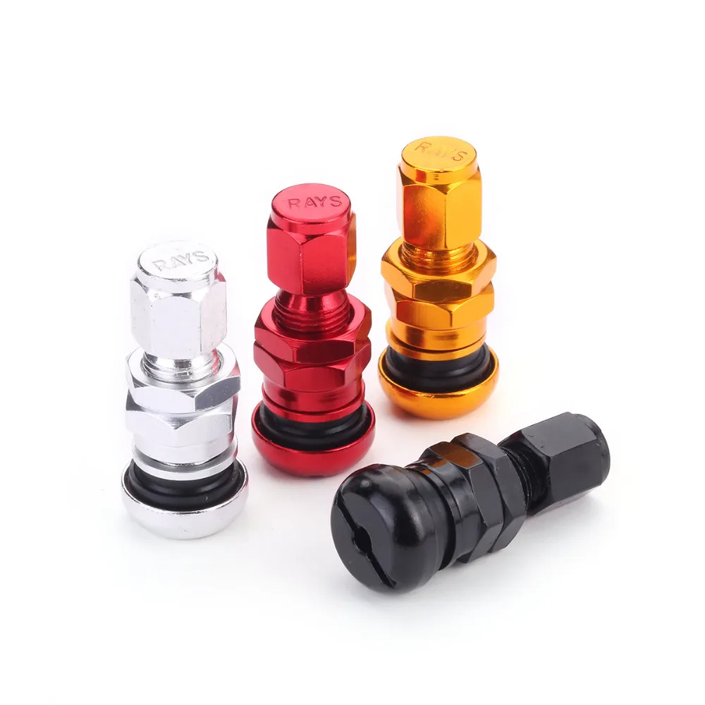 4x Aluminum Bolt-in Car Motorcycle Tubeless Wheel Tire Valve Stems With Dust Cap 4x Aluminum Bolt-in Car Motorcycle Tubeless Wheel Tire Valve Stems With Dust Cap