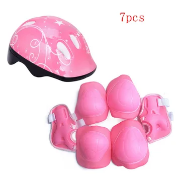 

7 Pcs/Set Kids Protection Safety Guard Cycling Pad Skating Cycling Helmet Guard Elbow Knee Wrist Pads Dropshiping