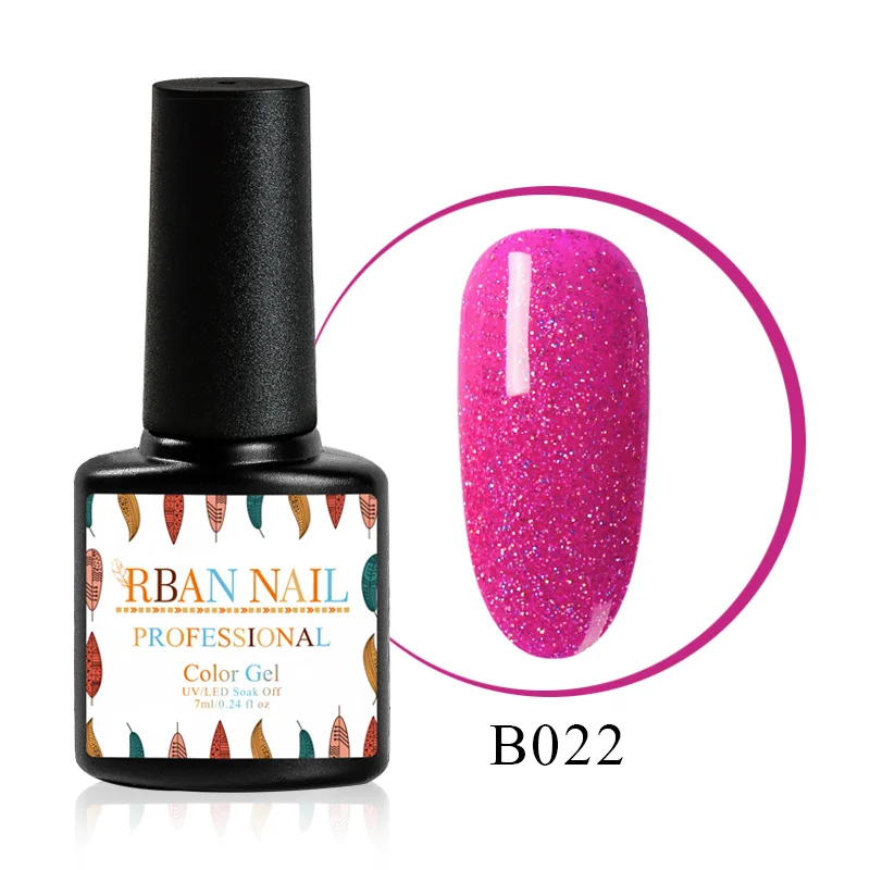 RBAN NAIL 7ML Color Glitter Gel Nail Polish Laser UV Gel Blue Black Color Lacquer Soak Off Semi Permanent Gel Nail Art Varnish - Цвет: M30154