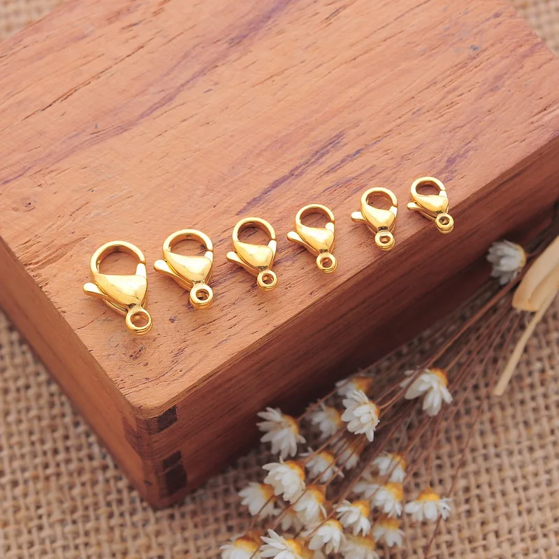 

2017 New LASPERAL 10PCs Stainless Steel Lobster Clasps Gold Color Clasps DIY Necklaces Bracelets Fashion Jewelry Findings