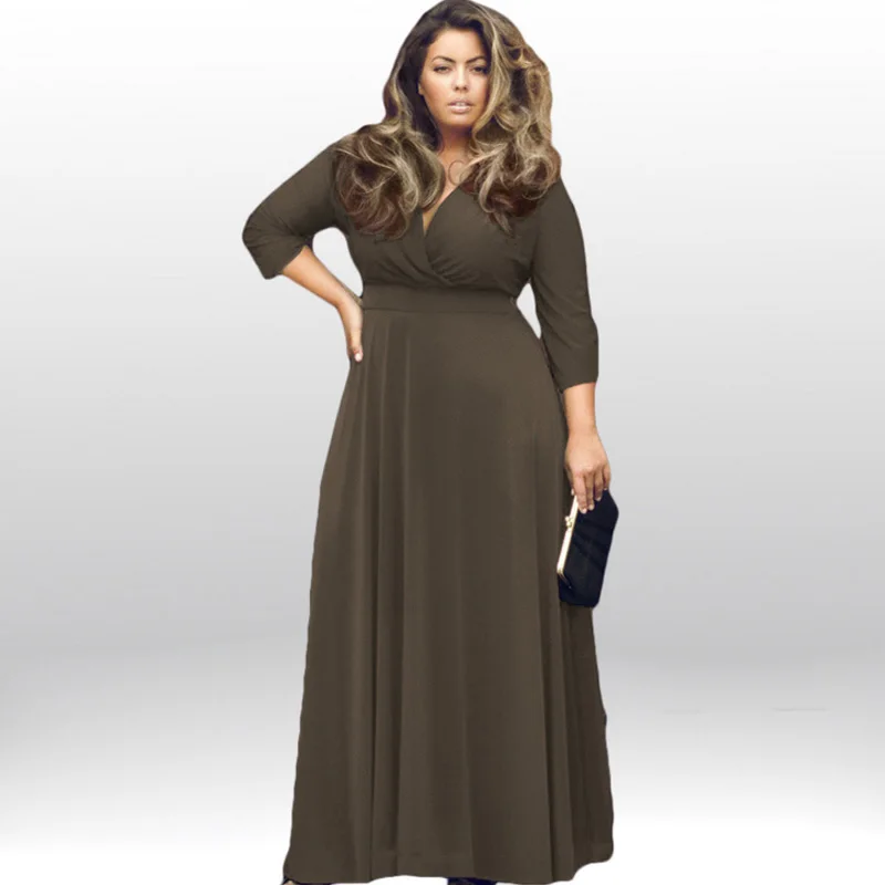 Плюс размер черный Подиум осень Туника Платье для жира женское высокое качество с длинным рукавом Макси элегантное платье в пол длина vestidos