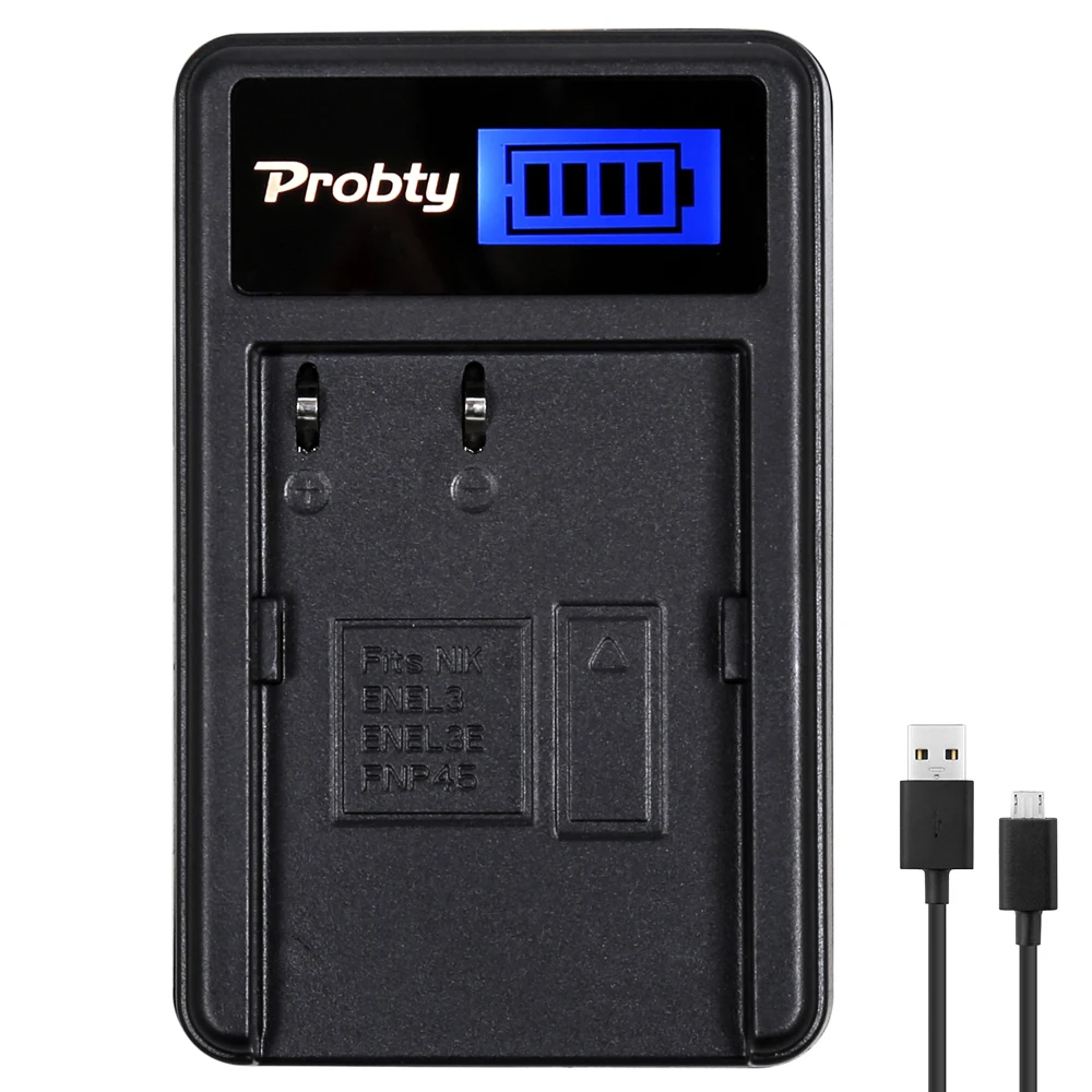 

PROBTY EN-EL3e EN EL3e ENEL3e LCD USB Camera Charger For Nikon D50 D70S D80 D80S D90 D100 D200 D300 D700