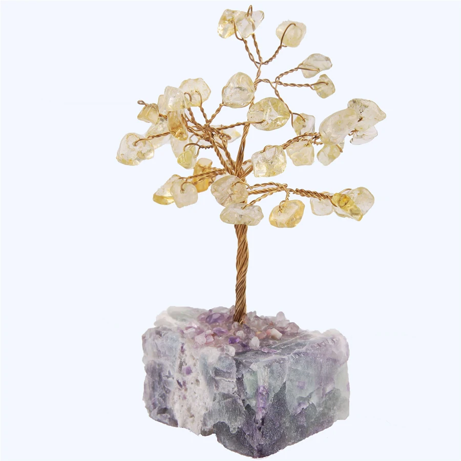 WALUOLAN 8 см Высокий Кристалл счастливые деньги камень дерево Статуэтка украшения фэн-шуй для богатства и удачи домашнего офиса Декор подарок на день рождения