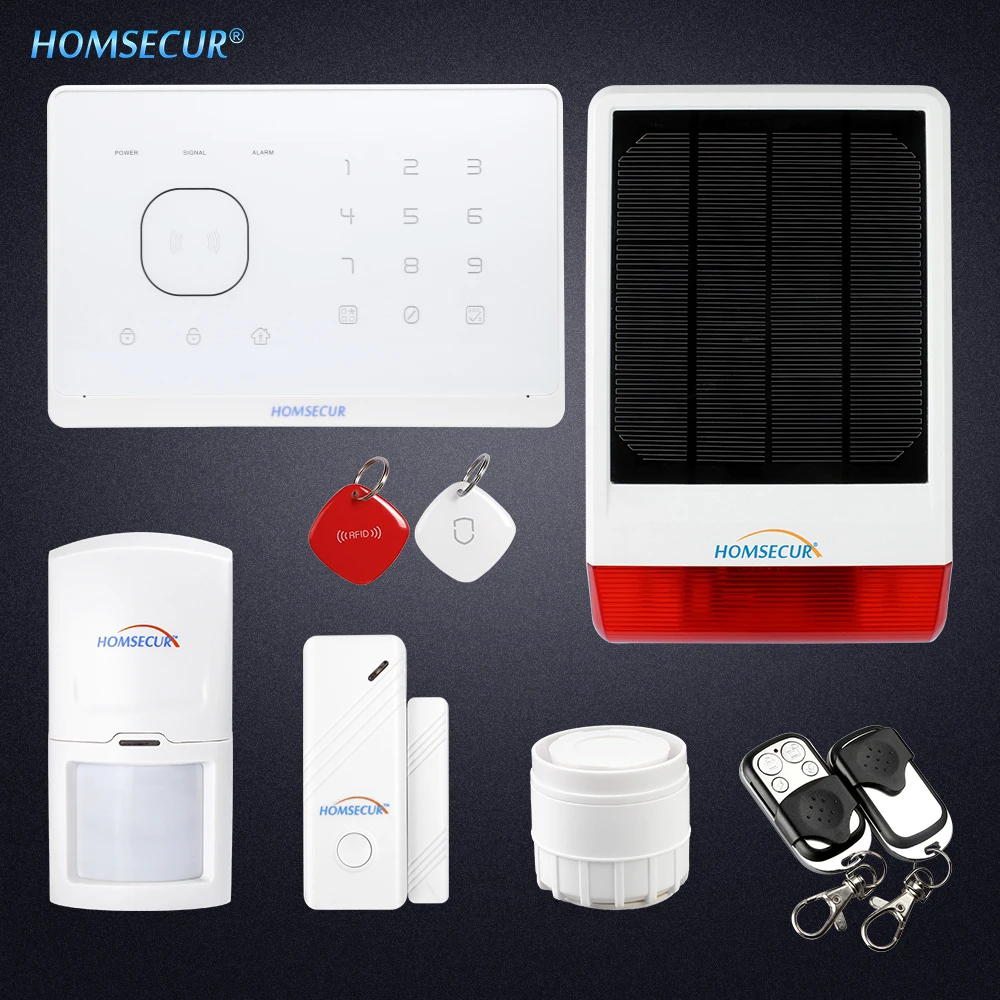 

HOMSECUR Wireless&wired GSM RFID Home House Alarm System With Voice Recording