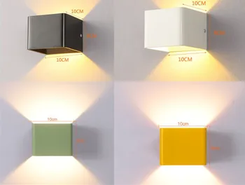

Nordic lamp Indoor Wall Lamps Northern Europe Macaron Colorful Square Dimming Led Wall Lights For Home