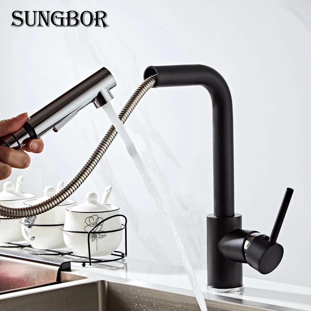 

kitchen faucet head quality Brass chrome Pull Out kitchen sink faucets Mixer tap grifo cocina robinet cuisine torneira CF-9116H