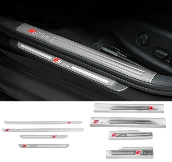 

car real carbon fiber welcome pedal door sill for Audi A4L 2017 Car Sticker Accessories