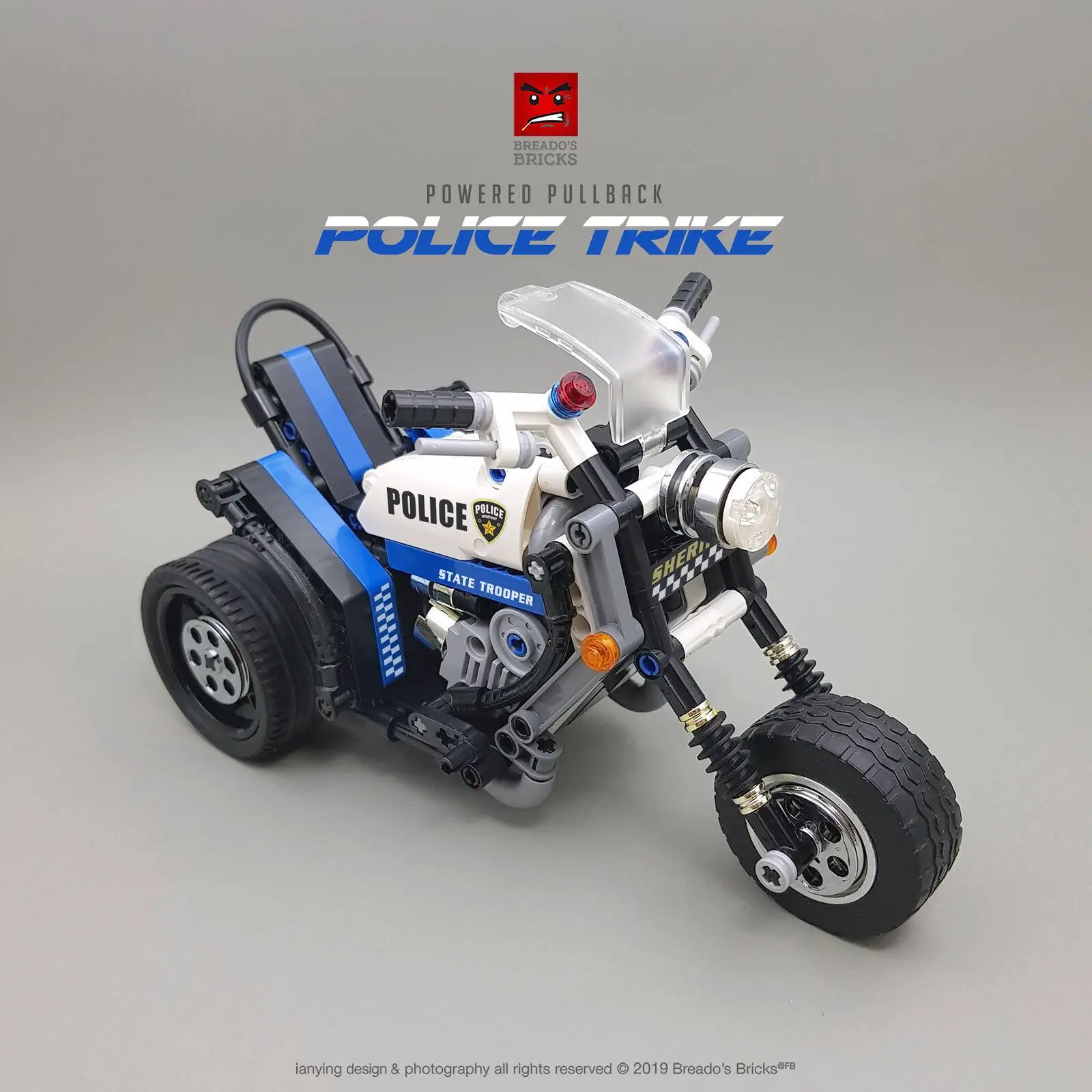 

DECOOL technic compatible legoly technic pull back Police Trike motercycle City MOC set building blocks Toys children gifts
