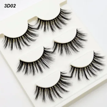 

3 pairs /set 3D False Eyelashes Messy Cross Thick Natural Fake Eye Lashes Professional Makeup Bigeye Long False Eye Lashes 3D02