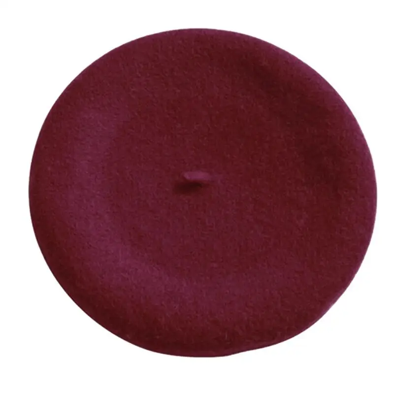 Wine Red Новинка, женская зимняя шапка, берет, женская шапка из смеси шерсти и хлопка, 16 цветов, новые женские шляпы, шапка s, черная, белая, серая, розовая, Boinas De Mujer - Цвет: Wine Red