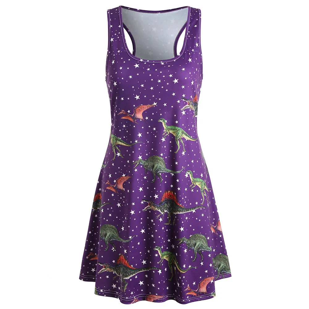 

dinosaur print dress women elegant new summer maxi dresses for womens vintage mama love clothes party print sleeveless