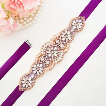 

Handmade Crystal Bridal Belt Bridal Sash Rhinestone Wedding Belt For Wedding Diamond Dress A119RG