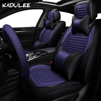 

KADULEE flax Universal Auto car seat cover For skoda rapid superb 2 yeti kodiaq octavia a5 car accessories seat protector