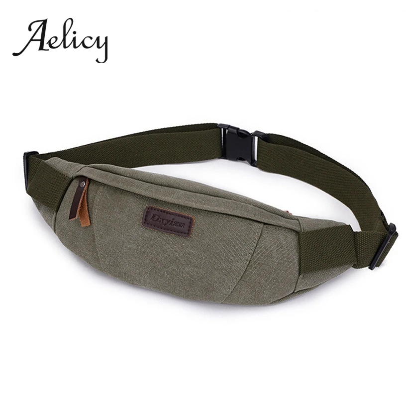 

Aelicy Men Ultra-thin Chest Bags High Quality Leather Chest Pack Female Vintage Neutral Canvas Messenger Crossbody Bag