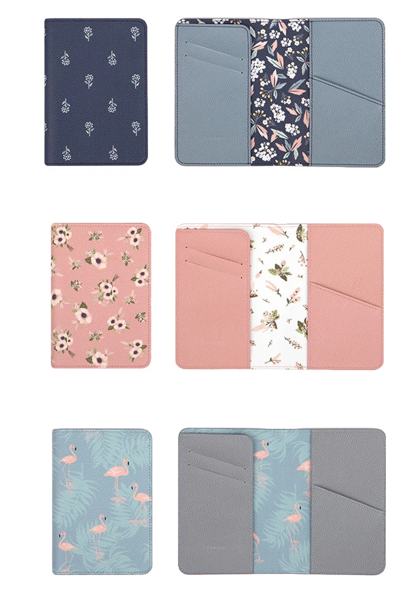 Travel Passport Cover PU Cute Printing Foldable Credit Card Holder Multifunction Documents Flight Bit License Wallet Bag PC0059 (3)
