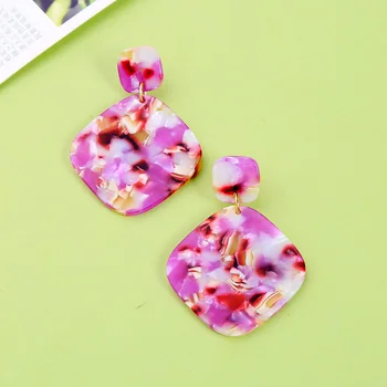 

Wholesale Jewelry Bohemia Resin Geometric Acetate Tortoiseshell Earrings For Women Charm Statement Earrings Accessories