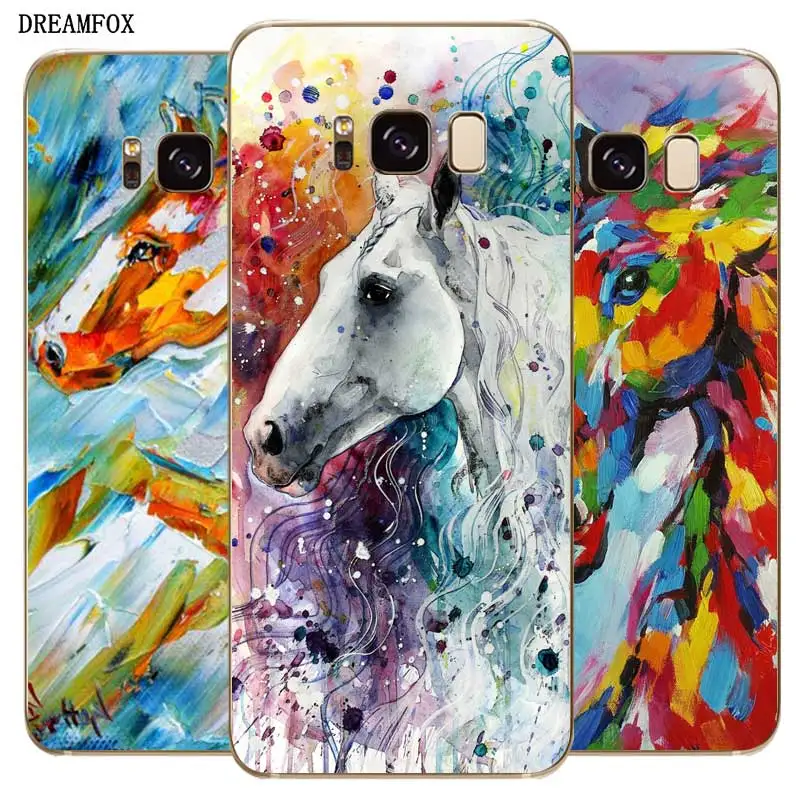 N461 Watercolour Horse Soft TPU Silicone Case For Samsung Galaxy A2 Core A6 A7 A8 A9 A10 A30 A40 A50 A60 A70 A8S A9S A20E Plus |