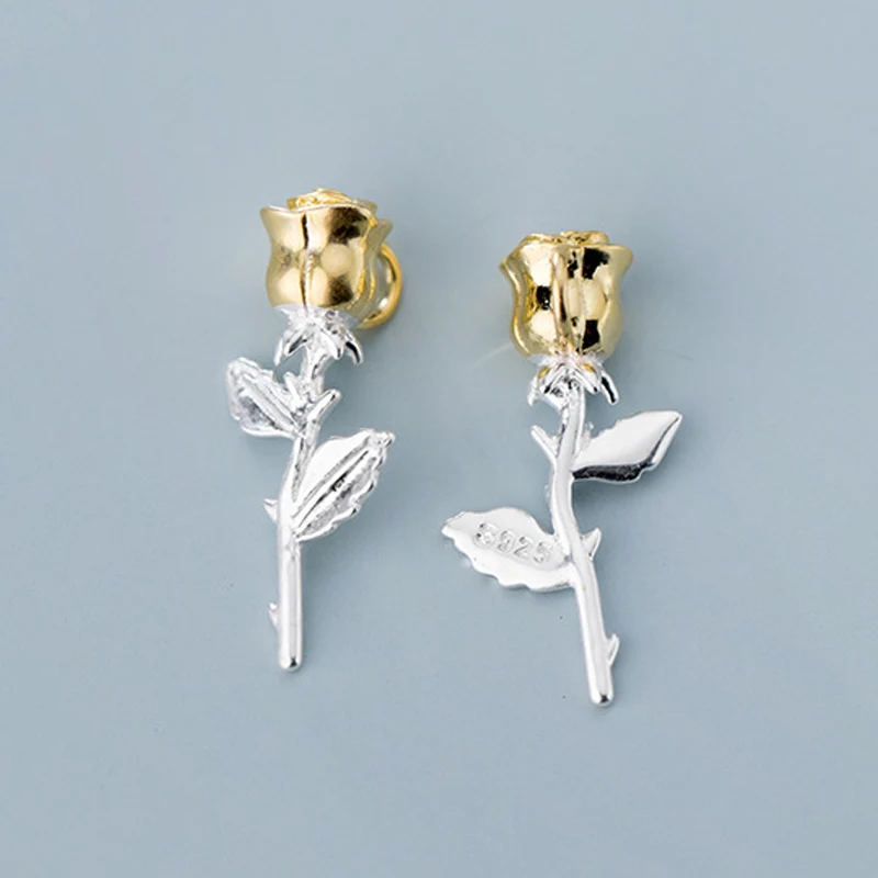 

925 Sterling Silver Exquisite Craftwork Stereo Rose Charms 20x9mm Pretty Women Hand Made Silver Pendants DIY Fine Jewelry Making