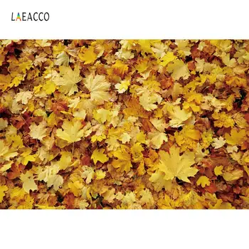 

Laeacco Autumn Backdrops For Photography Fallen Leaves Maples Baby Newborn Food Portrait Photographic Backgrounds Photo Studio