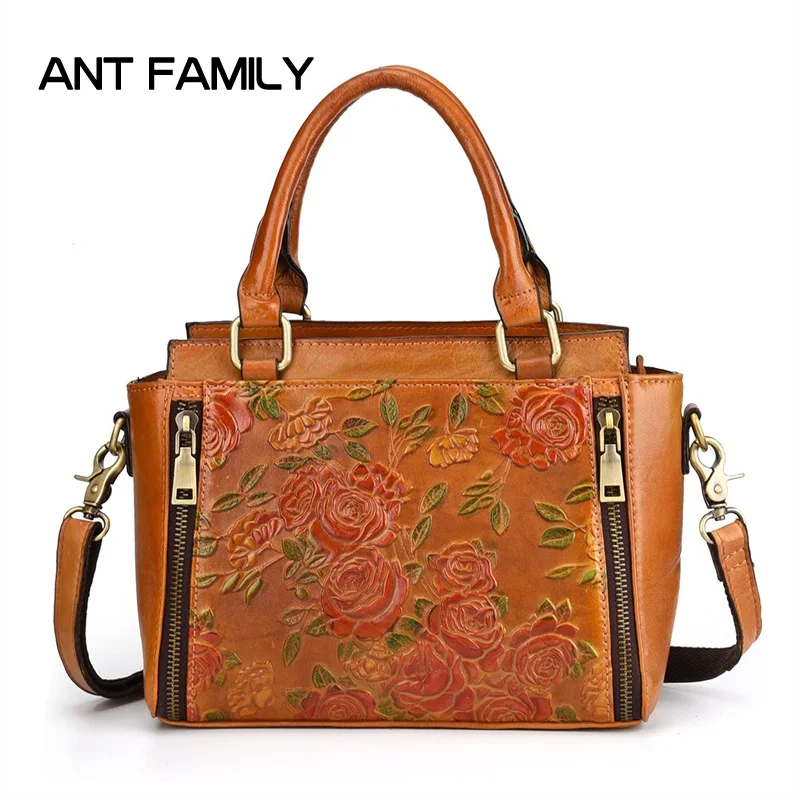 Buy 3D Embossed Women Genuine Leather Handbag 2018