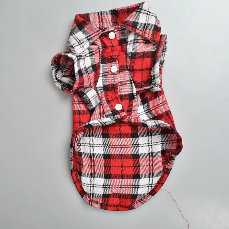 F02 клетчатая рубашка для собак летняя одежда для собак красивая одежда для собак собака мелких пород одежда продукт - Цвет: red